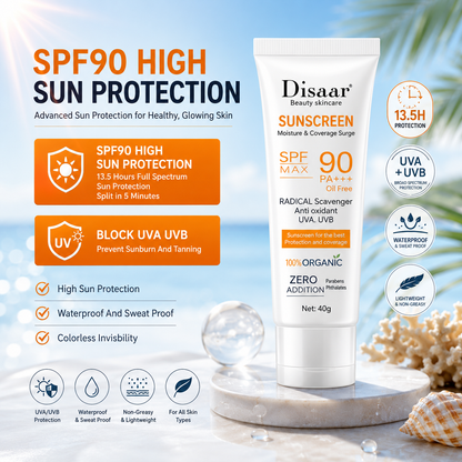 Disaar Isolation Sunscreen SPF 90+ – Broad-Spectrum UVA & UVB Sun Protection ( Free Shipping )