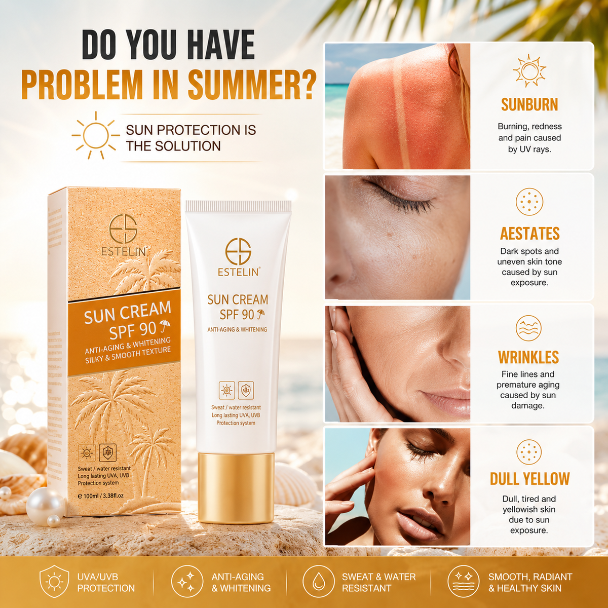 Anti-aging & Whitening Sunscreen SPF 90 (Free Shipping)